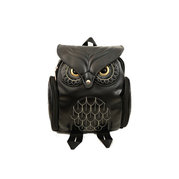 Newest X Feeling Fashion Gothic Design Women Backpacks Owl Stylish Cool Black Pu Leather Women Bags