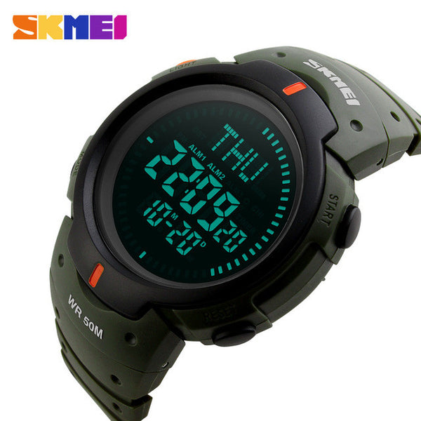 2017 SKMEI Outdoor Sports Compass Watches Hiking Men Watch Digital LED Electronic Watch Man Sports Watches Chronograph Men Clock