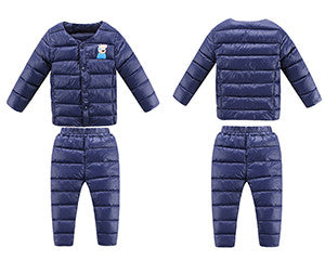 Russian Winter ! New 2016 Baby Boy Winter Children Girls Down Coats Set Clothing Children's Winter Jacket Pants for Girls Boys
