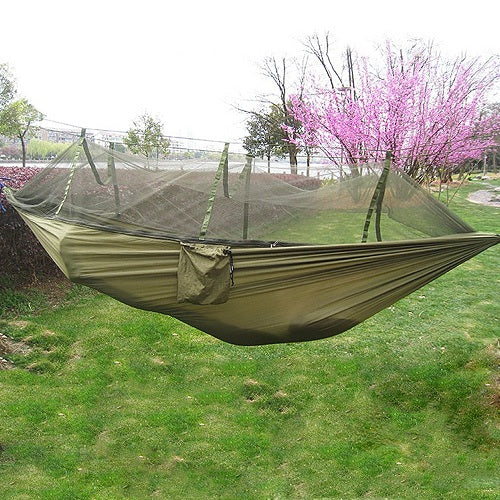 Hot Selling Portable Hammock Single-person Folded Into The Pouch Mosquito Net Hammock Hanging Bed For Travel Kits Camping Hiking
