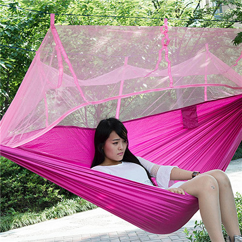 Hot Selling Portable Hammock Single-person Folded Into The Pouch Mosquito Net Hammock Hanging Bed For Travel Kits Camping Hiking