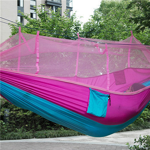Hot Selling Portable Hammock Single-person Folded Into The Pouch Mosquito Net Hammock Hanging Bed For Travel Kits Camping Hiking
