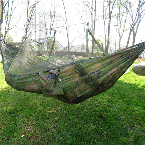 Hot Selling Portable Hammock Single-person Folded Into The Pouch Mosquito Net Hammock Hanging Bed For Travel Kits Camping Hiking