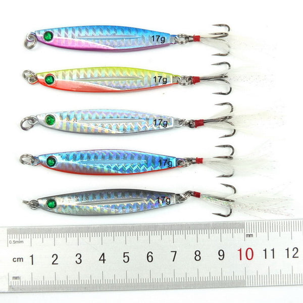 5pcs 7g 10g 14g 17g 21g 28g 40g Fishing Spoons Metal Lure Leurre De Peche 10colors Fishing Lures Saltwater Lead Jig Head