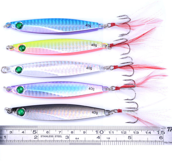 5pcs 7g 10g 14g 17g 21g 28g 40g Fishing Spoons Metal Lure Leurre De Peche 10colors Fishing Lures Saltwater Lead Jig Head