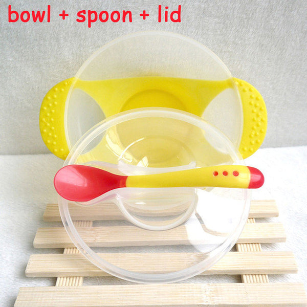kids sensing temperature baby dinnerware set china dishes games bowl spoon fork set children's dishes christmas gift