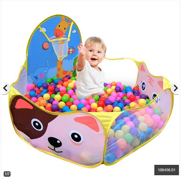 Children Baby Boys Girls Ocean Ball Pit Pool Game Play Tent with Basketball Hoop Outdoor Indoor Garden Kids Game Play House
