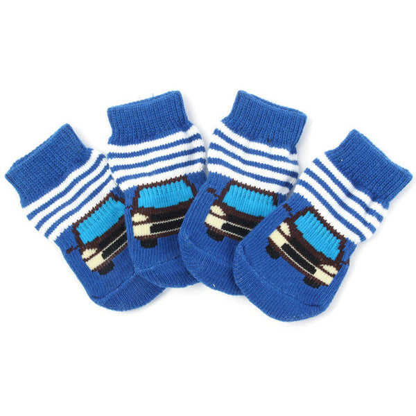 Small Pet Dog Doggy Shoes Lovely Soft Warm Knitted Socks Clothes Apparels For S-XL