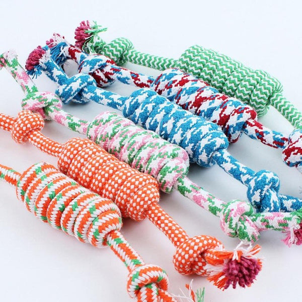 New Qualified Puppy Dog Pet Toy Cotton Braided Bone Rope Chew Knot New Random color Levert Dropship  Levert Dropship dig645