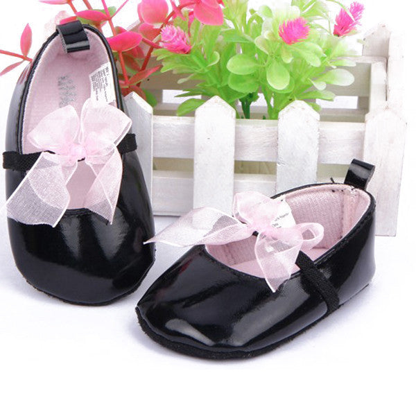 Cute Baby Girls Infant Crib Shoes Bowknot Lace Flower Soft Sole Prewalker Toddler Shoes