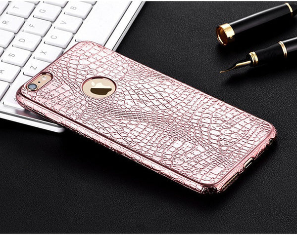 New Luxury Crocodile Snake Print Plating Case For iPhone 7 6 6s 4.7" Plus 5 5S SE Ultra Thin TPU Soft Silicone phone Back Cover