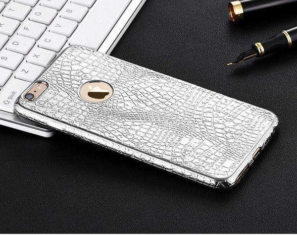 New Luxury Crocodile Snake Print Plating Case For iPhone 7 6 6s 4.7" Plus 5 5S SE Ultra Thin TPU Soft Silicone phone Back Cover