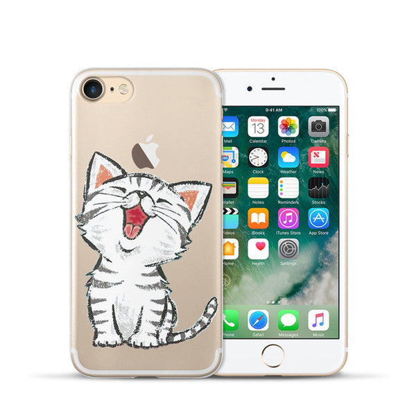 Cute Cat Mickey & Minnie Mouse Kiss For iphone 7 Case 4.7" Soft TPU Silicone Case for iPhone 7 Plus 7plus Case 5.5" Phone Cover