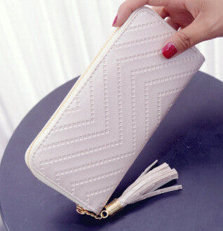 Attra-Yo women wallet high quality leather dollar price tassel women purse card holder Carteira Feminina LM4113ay