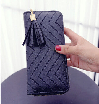 Attra-Yo women wallet high quality leather dollar price tassel women purse card holder Carteira Feminina LM4113ay