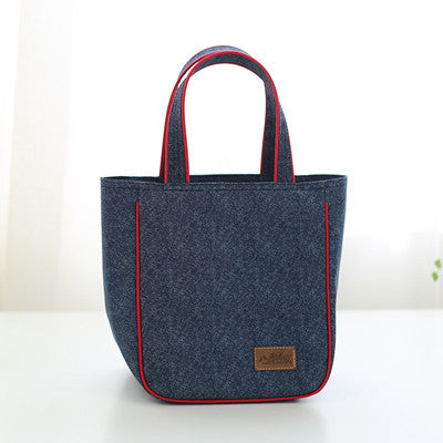 Denim Lunch Bag Kid Bento Box Insulated Pack Picnic Drink Food Thermal Ice Cooler Leisure Accessories Supplies Product