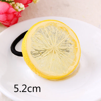 Big Size New Fashion Cute Lemon Hair Ropes Fruit Elastic Hair Rubber Bands For Women Girls Hair Ornaments Accessories Headbands