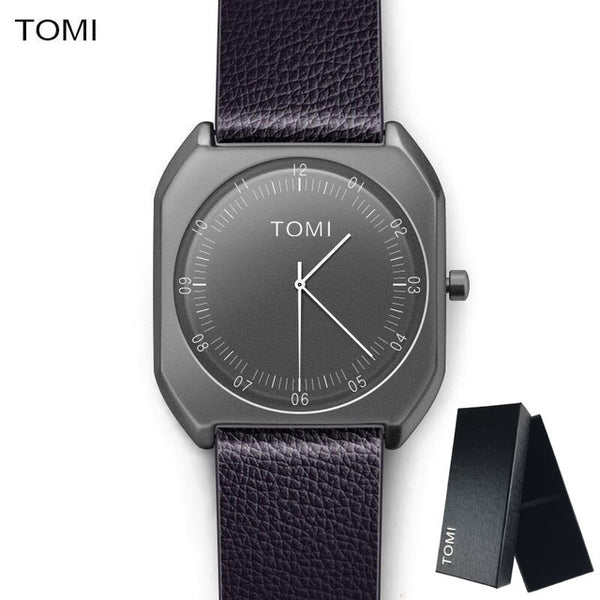 TOMI Brand New Fashion luxury Elegant woman Watches Simple Ultra Thin dial Casual Male Quartz Clock Man Watch Wristwatch Gift