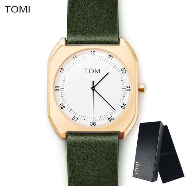 TOMI Brand New Fashion luxury Elegant woman Watches Simple Ultra Thin dial Casual Male Quartz Clock Man Watch Wristwatch Gift