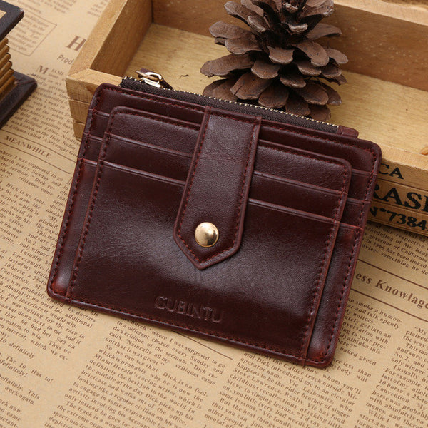 New Classic Zipper Hasp Coin Purse Black Brown Red Colors Photo Bit Credit Card Slots Coins Change Pocket Wallet Free Shipping