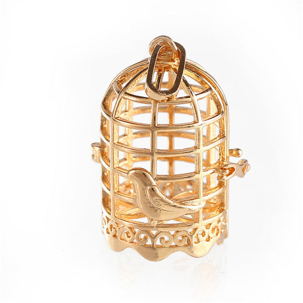 High Grade Harmony Bird Cage Ball Rhinestone Caller Pendant For Pregnant Women Aromatherapy Essential Oil Locket Jewelry