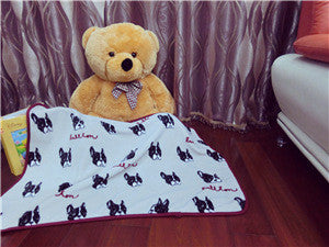 Cartoon flannel blanket multifunctional necessary nap Blanket Quilt pet cats dog pug head throw blanket 100*75cm