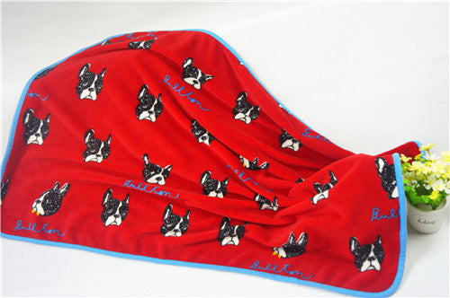 Cartoon flannel blanket multifunctional necessary nap Blanket Quilt pet cats dog pug head throw blanket 100*75cm