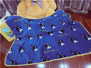 Cartoon flannel blanket multifunctional necessary nap Blanket Quilt pet cats dog pug head throw blanket 100*75cm