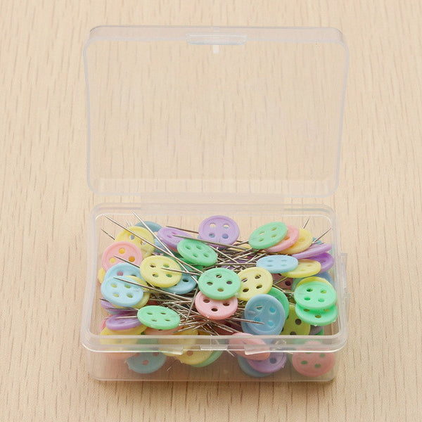 Modern 100Pcs/Box Mixed Colors Sewing Patchwork Pins Flower Head Pins Dressmaking Sewing Tool Needle Arts DIY Crafts Accessories