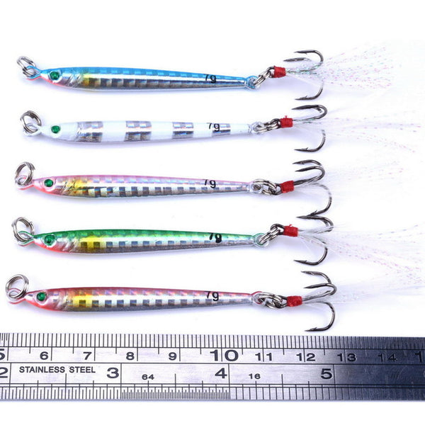 5PCS 7g 10g 14g 17g 21g 28g 40g Fishing Lure Lead Fish Seawater Fishing Spoon Lure Metal VIB Jig Lure Slice Jig Bait Lead Fish