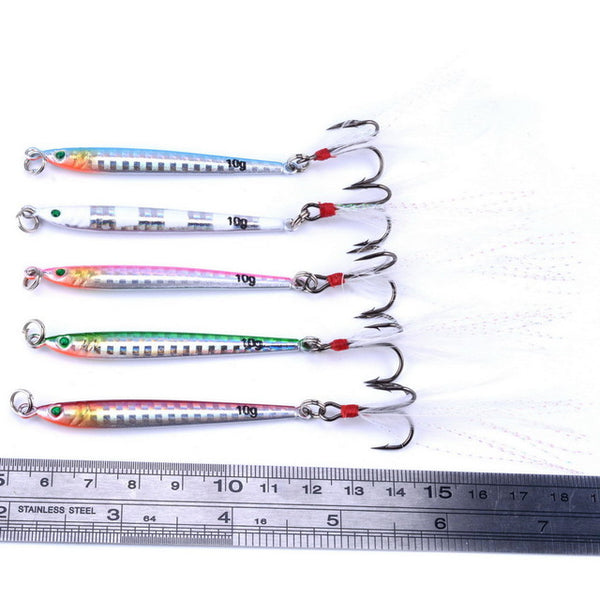 5PCS 7g 10g 14g 17g 21g 28g 40g Fishing Lure Lead Fish Seawater Fishing Spoon Lure Metal VIB Jig Lure Slice Jig Bait Lead Fish