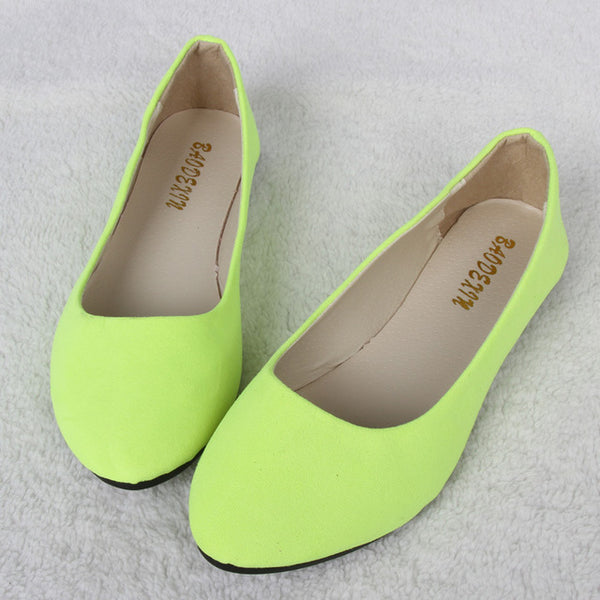 Fashion trend simple sweet classic candy colors women new fashion casual high-end flock flats boat cute girls flats office shoes