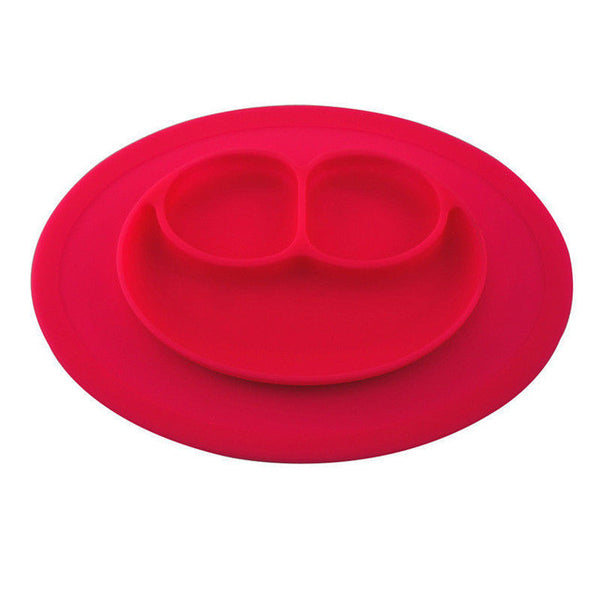 Easy to Carry One-Piece Silicone Divided Dish Toddler Kids Food Placemat Plates