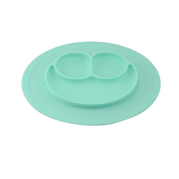 Easy to Carry One-Piece Silicone Divided Dish Toddler Kids Food Placemat Plates