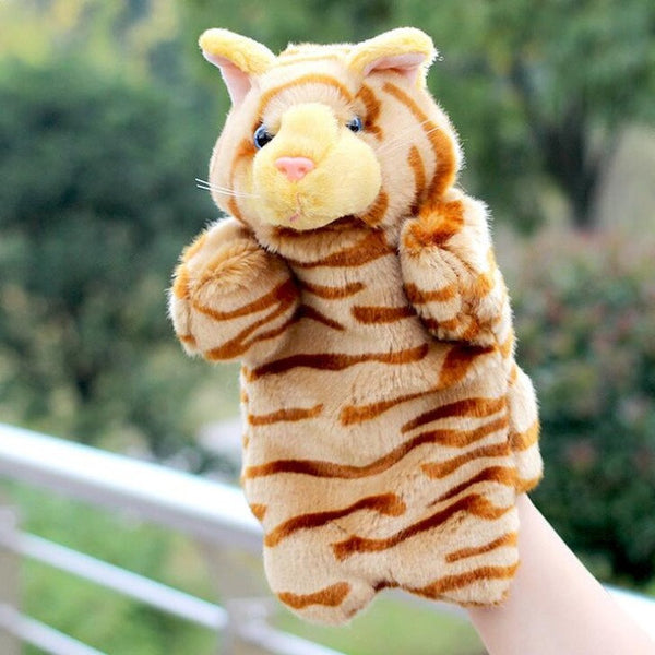 Animal Hand Puppet Toys Plush Puppets Panda Sloth Rabbit Cow Cat Monkey Snake Doll Baby Toy Brinquedo Marionetes Fantoche