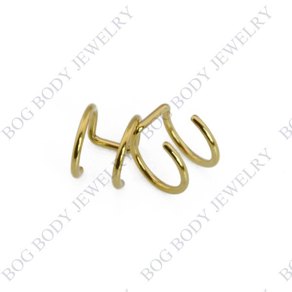 Illusion Captive Bead Rings, Fake Cartilage Clip-On Ring ,Helix Earrings, Non Pierced Clip On Closure Ring Sold as pair