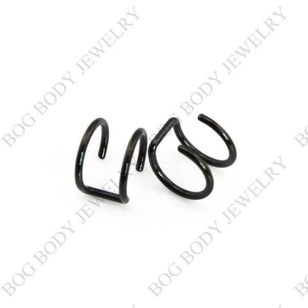 Illusion Captive Bead Rings, Fake Cartilage Clip-On Ring ,Helix Earrings, Non Pierced Clip On Closure Ring Sold as pair