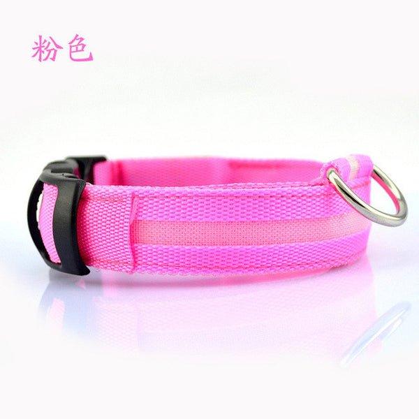 Nylon Pet Dog Collar LED Light Night Safety Light-up Flash Glowing in Dark Cat Collar LED Dog Collars Small Dogs Dog Accessories