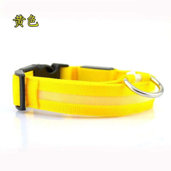 Nylon Pet Dog Collar LED Light Night Safety Light-up Flash Glowing in Dark Cat Collar LED Dog Collars Small Dogs Dog Accessories