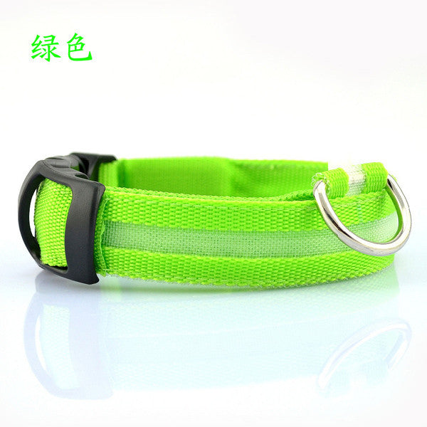 Nylon Pet Dog Collar LED Light Night Safety Light-up Flash Glowing in Dark Cat Collar LED Dog Collars Small Dogs Dog Accessories