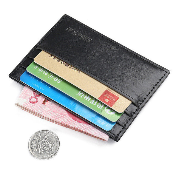 Fashion Vintage Retro Texture Mini ID Holders Business Credit Card Holder PU Leather Slim Bank Case Purse Wallet Free Shipping