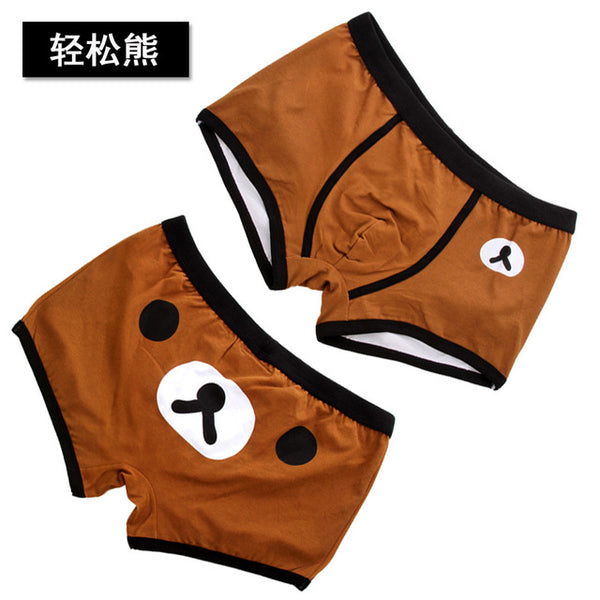 Free Shipping high quality brand mens cartoon underwear Low waist sexy man boxer cotton shorts underpants couple panties cartoon