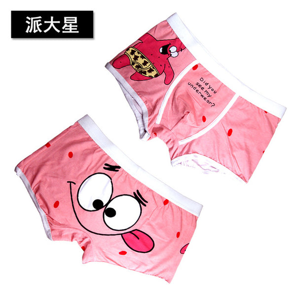 Free Shipping high quality brand mens cartoon underwear Low waist sexy man boxer cotton shorts underpants couple panties cartoon