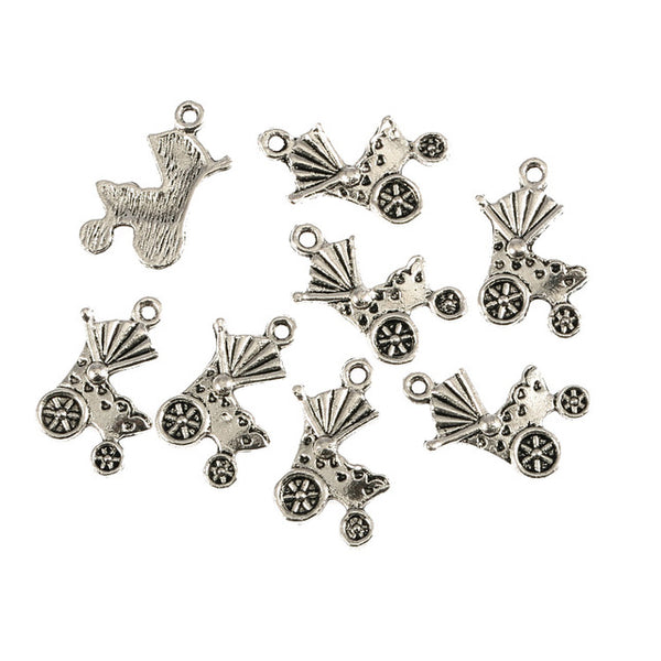 Tibetan silver beads charms Baby shower pendants fit bracelets DIY jewelry making 10pcs