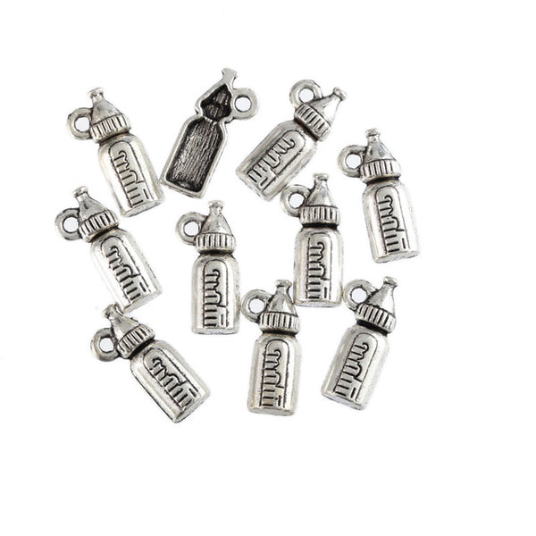 Tibetan silver beads charms Baby shower pendants fit bracelets DIY jewelry making 10pcs