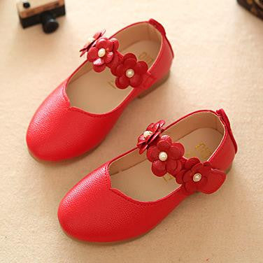 Children's shoes 2016 baby toddler girls fashion leisure comfortable leather single flower princess garden flat shoes kids 370