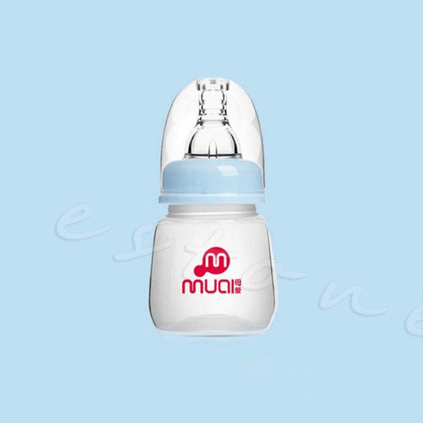 Cute Baby bottle Infant Newborn Cup Children Learn Feeding Drinking Handle Bottle kids Straw Juice water Bottle 80ML ER16162