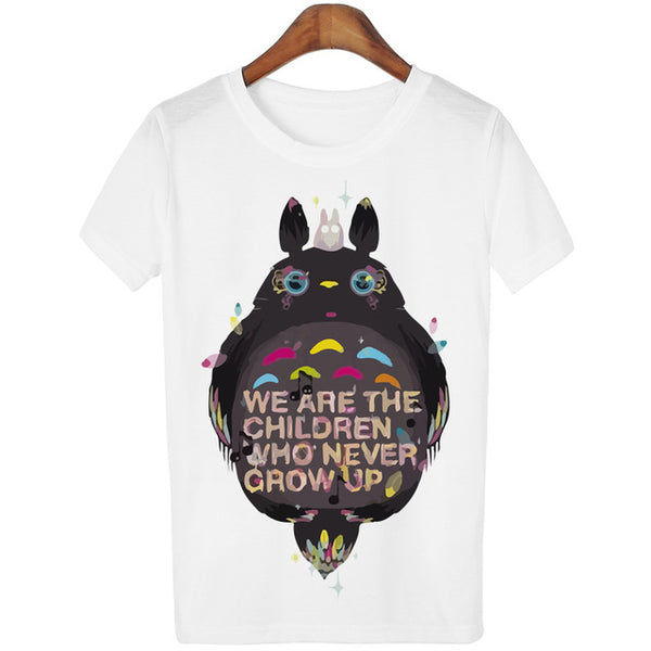 Casual T-shirt Women T Shirt Harajuku Totoro Print Camisetas Mujer Tops o-neck tshirt Cute Tees Femme