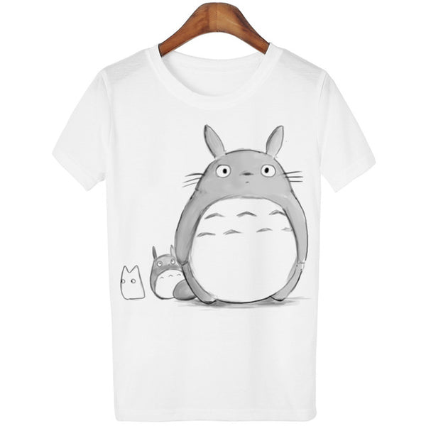 Casual T-shirt Women T Shirt Harajuku Totoro Print Camisetas Mujer Tops o-neck tshirt Cute Tees Femme