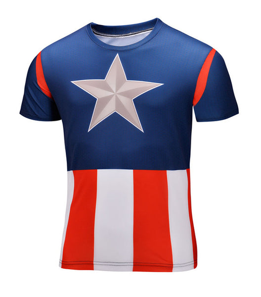 2016 Marvel Captain America Super Hero compression Civil War Tee 3D Printed T-shirts Men fitness Clothing T shirt large size 6XL